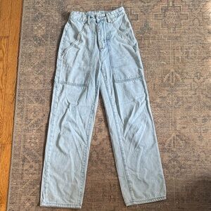 Charcoal brand Straight leg jeans with lightning